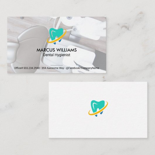 Tandheelkundig gereedschap | Tandarts Kantoor Visitekaartje (Voorkant / Achterkant)