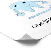 tandheelkundig Gezegde met tand- en tandenborstel Poster (Hoek)