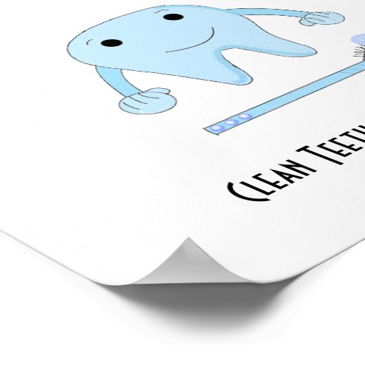 tandheelkundig Gezegde met tand- en tandenborstel Poster (Hoek)