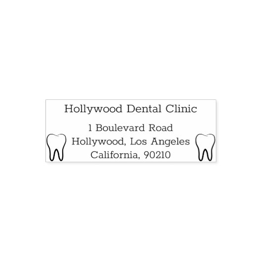 Tandheelkundig kliniekadres Zelfinking Rubberstemp Zelfinktende Stempel (Design)