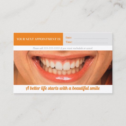 tandheelkundig | Mooie glimlach Visitekaartje (Achterkant)