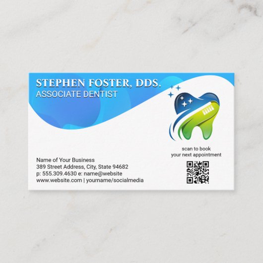 tandheelkundig pictogram | Visitekaartje QR-code (Voorkant)