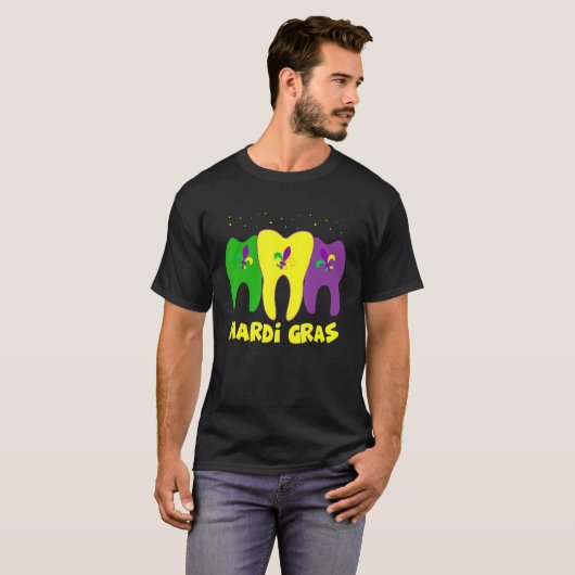tandheelkundig plein Margi Gras tandheelkundige ve T-shirt (Voorkant volledig)