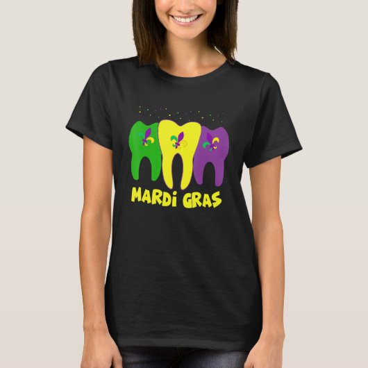 tandheelkundig plein Margi Gras tandheelkundige ve T-shirt (Voorkant)