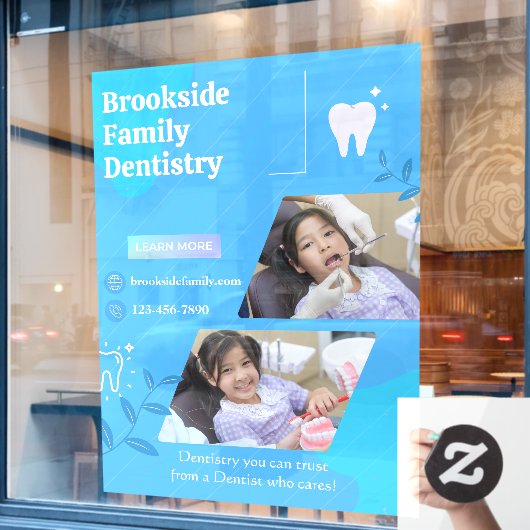 Tandheelkundig tandheelkundig Afbeelding aanpassen Raamsticker (Cafe Raam)