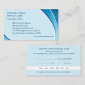 Tandheelkundig Visitekaartje met afspraak Afsprakenkaartje (Voorkant / Achterkant)