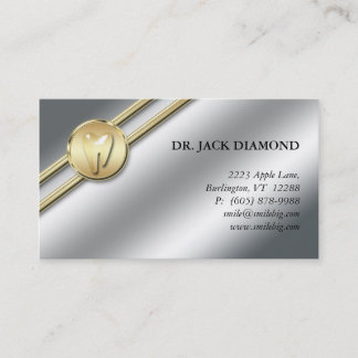 Tandheelkundig Visitekaartje Tooth Logo Gold Strip Afsprakenkaartje
