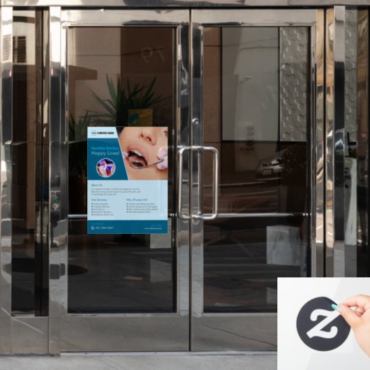 Tandheelkundig ziekenhuis aangepaste vensterklemmi raamsticker (Kantoordeur)