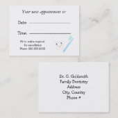 Tandheelkundige afspraak Kantoor Kaart Afsprakenkaartje (Voorkant / Achterkant)