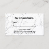 Tandheelkundige afspraak leer & marmeren tandarts afsprakenkaartje (Achterkant)