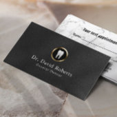 Tandheelkundige afspraak leer & marmeren tandarts afsprakenkaartje