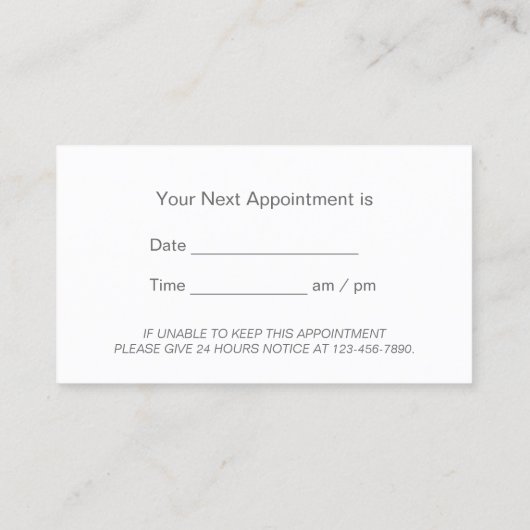 Tandheelkundige afspraak schone tand blauw water t afsprakenkaartje (Achterkant)