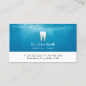 Tandheelkundige afspraak schone tand blauw water t afsprakenkaartje (Voorkant)