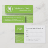 Tandheelkundige/algemene tandheelkundige Visitekaa Afsprakenkaartje (Voorkant / Achterkant)