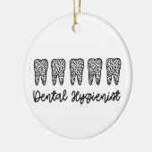 tandheelkundige apotheker | RDH Dentist leopard ta Keramisch Ornament (Links)