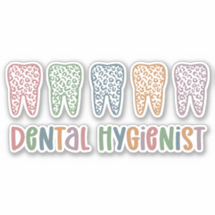 tandheelkundige apotheker   RDH Dentist Leopard ta Sticker
