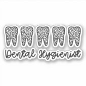 tandheelkundige apotheker | RDH Dentist leopard ta Sticker (Voorkant)