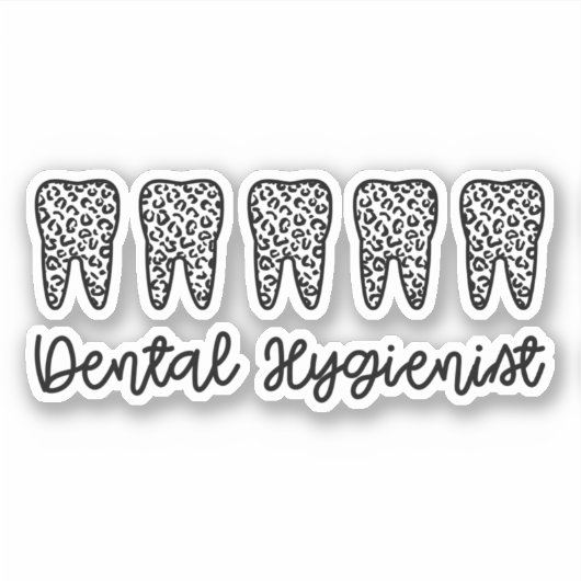 tandheelkundige apotheker | RDH Dentist leopard ta Sticker (Voorkant)