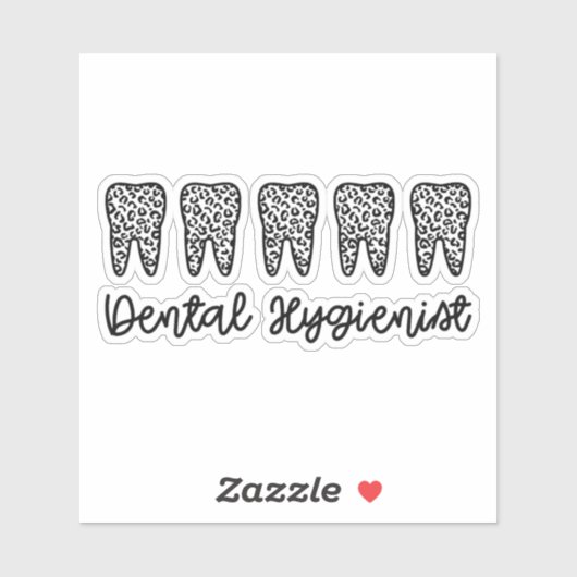 tandheelkundige apotheker | RDH Dentist leopard ta Sticker (Vel)