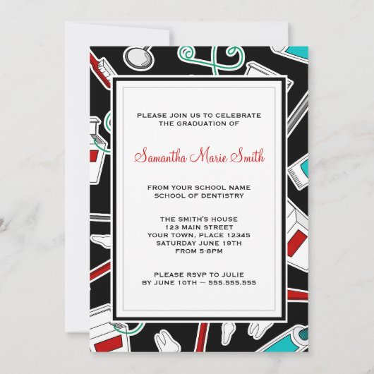 Tandheelkundige apotheker/tandheelkundig Afstudere Kaart (Achterkant)