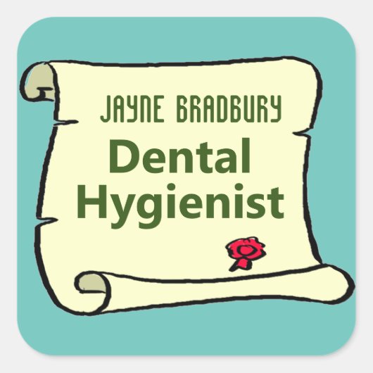 tandheelkundige apotheker vierkante sticker (Voorkant)