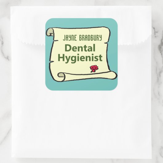 tandheelkundige apotheker vierkante sticker (Tas)