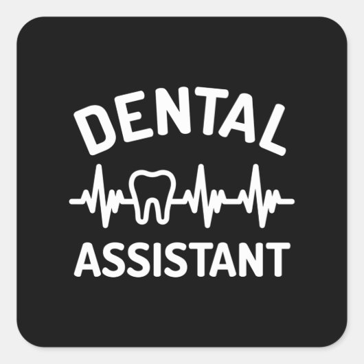 tandheelkundige assistent, ekg, hartslag vierkante sticker (Voorkant)