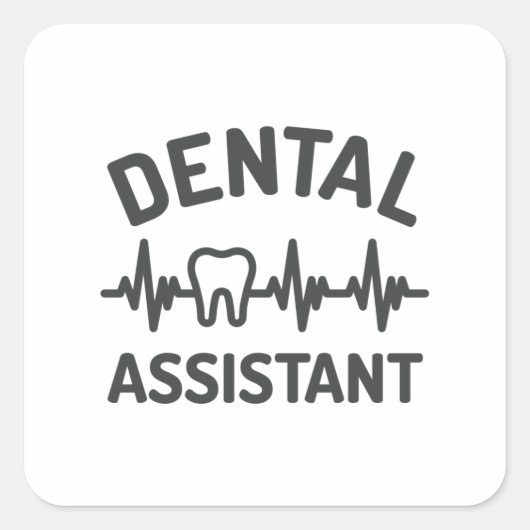 tandheelkundige assistent, ekg, hartslag vierkante sticker (Voorkant)