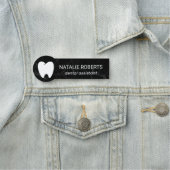 Tandheelkundige assistent moderne zwart marmeren t naamplaatje (In situ)