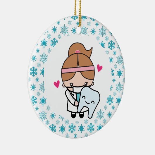 Tandheelkundige assistent tandheelkundige cadeau keramisch ornament (Rechts)