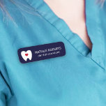 Tandheelkundige assistent tandheelkundige marinema naamplaatje<br><div class="desc">Tandheelkundige Tooth Heart Navy Dentist Name Tags.</div>