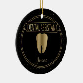 Tandheelkundige 🦷 assistent - zwart en goud keramisch ornament (Rechts)