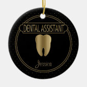 Tandheelkundige 🦷 assistent - zwart en goud keramisch ornament (Voorkant)