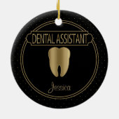 Tandheelkundige 🦷 assistent - zwart en goud keramisch ornament (Achterkant)