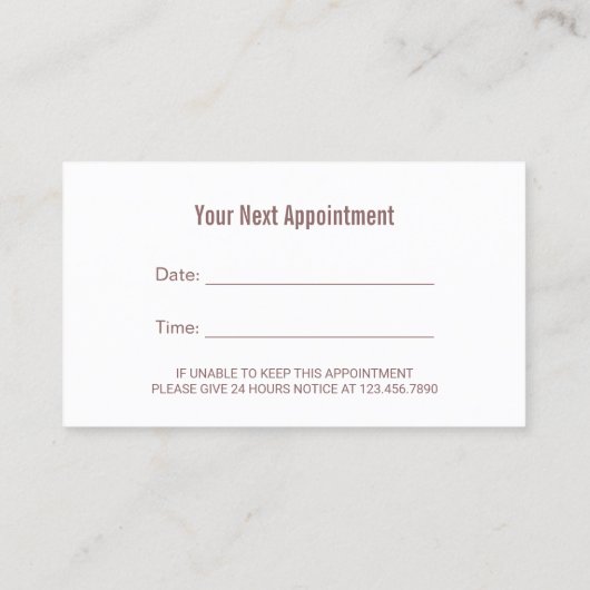 tandheelkundige Benoeming Tooth Heart Roos Gold De Afsprakenkaartje (Achterkant)