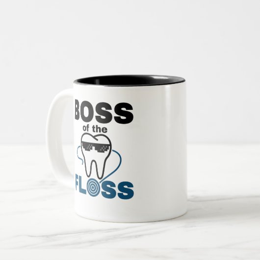 tandheelkundige borst van de Floss Tweekleurige Koffiemok (Voorkant links)