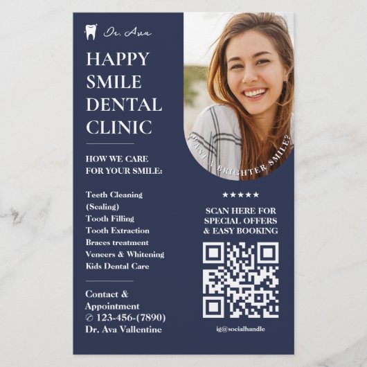 Tandheelkundige cosmetische tandarts houtskool bla flyer (Voorkant)