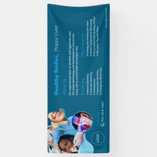 Tandheelkundige diensten aangepaste banner (Verticaal)