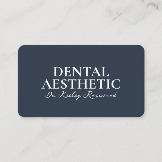 Tandheelkundige esthetische houtskool blauwe cosme visitekaartje (Voorkant)