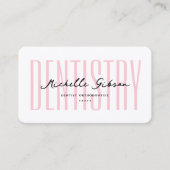 Tandheelkundige esthetische pastel roze cosmetisch visitekaartje (Voorkant)