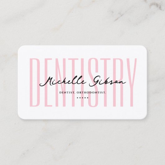 Tandheelkundige esthetische pastel roze cosmetisch visitekaartje (Voorkant)