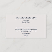 Tandheelkundige esthetische tandarts houtskool min visitekaartje (Achterkant)