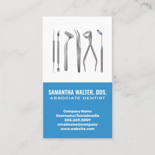 Tandheelkundige Gereedschap Icoon | Tandarts Visitekaartje (Voorkant)