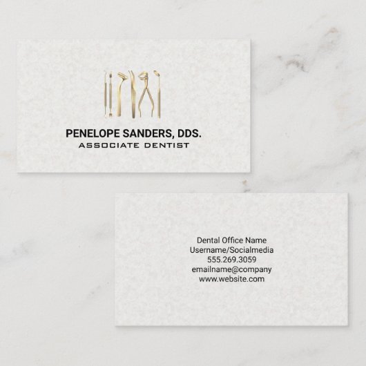 Tandheelkundige hulpmiddelen Logo | Goud Visitekaartje (Voorkant / Achterkant)