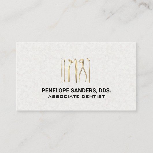 Tandheelkundige hulpmiddelen Logo | Goud Visitekaartje (Voorkant)