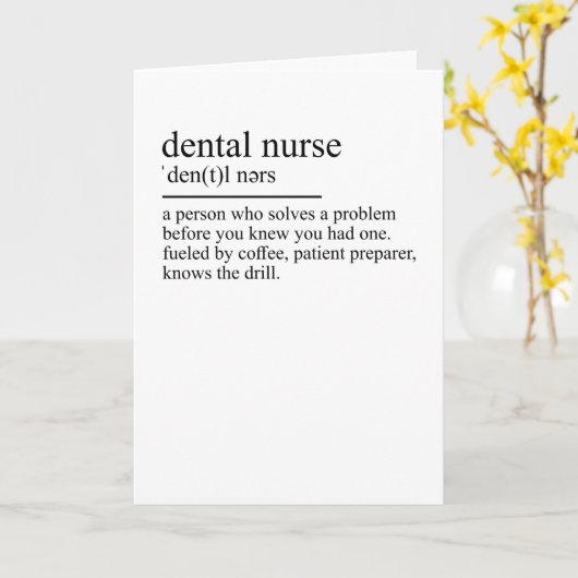 Tandheelkundige hulpstof Definitie ZFA Dentist Kaart (Gele Bloem)