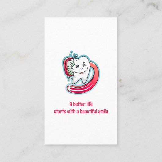 tandheelkundige hygiëne voor kinderen | Dentist Visitekaartje (Achterkant)