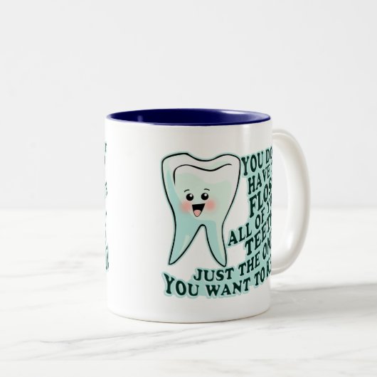 tandheelkundige hygiënist tweekleurige koffiemok (Voorkant rechts)