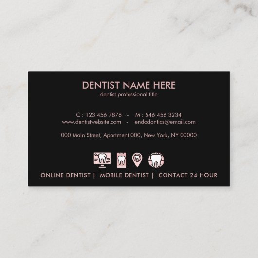 Tandheelkundige ijsjes roze visitekaartje (Achterkant)