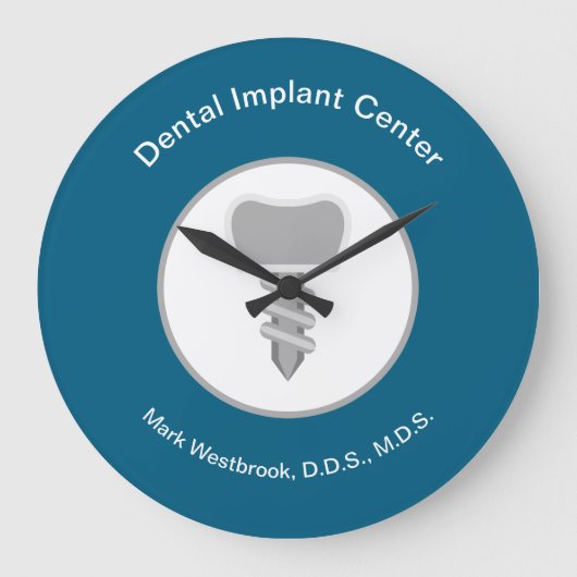 Tandheelkundige Implantaten Thema Wachtkamer Wandk Grote Klok (Voorkant)